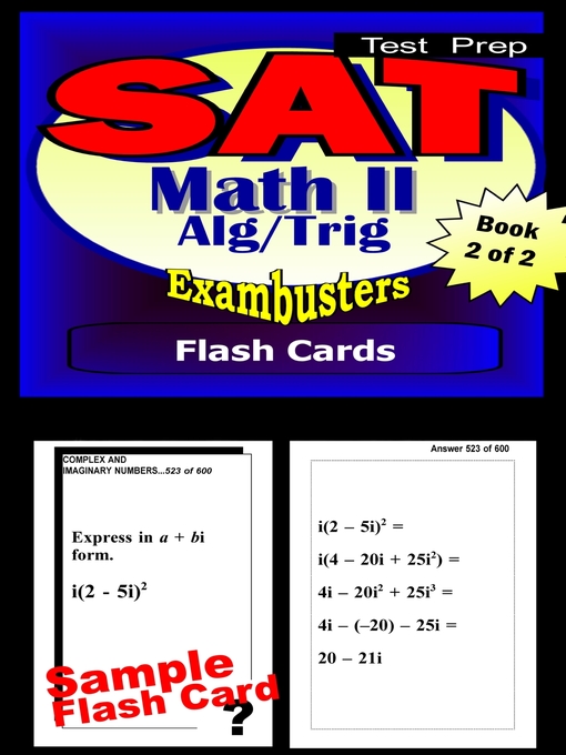 Title details for SAT 2 Math Level II Test—SAT 2 Algebra 2/Trig Flashcards—SAT 2 Prep Exam Workbook 2 of 2 by SAT II Exambusters - Available